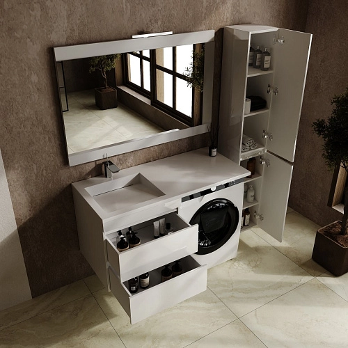 Тумба под раковину Style Line Даллас ЛЕОН 120, Люкс белая, PLUS подвесная СС-00002440 Тумба под раковину Style Line Даллас ЛЕОН 120, Люкс белая, PLUS подвесная СС-00002440