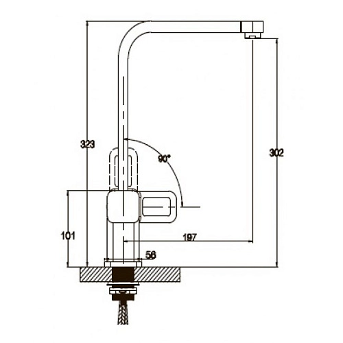 Смеситель для кухни Kaiser Sharp 64044 Смеситель для кухни Kaiser Sharp 64044