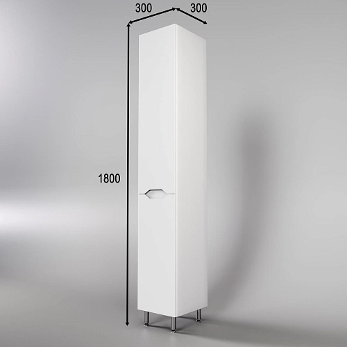 Шкаф-пенал Style Line Марелла L с корзиной, Люкс антискрейтч белый матовый, PLUS СС-00002445 Шкаф-пенал Style Line Марелла L с корзиной, Люкс антискрейтч белый матовый, PLUS СС-00002445