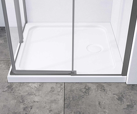 Душевой уголок Vincea Slim-N VSS-4SN900CLGM 900x900 вороненая сталь стекло прозрачное