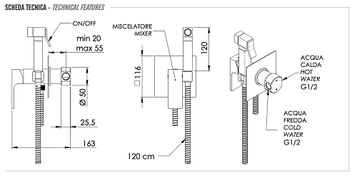 Гигиенический душ Remer Absolute AU65XV, сталь Гигиенический душ Remer Absolute AU65XV, сталь