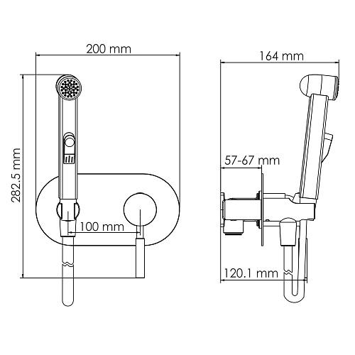 Гигиенический душ WasserKRAFT Gollach 3338 черный Гигиенический душ WasserKRAFT Gollach 3338 черный
