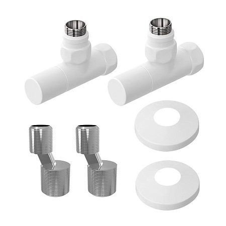 Набор подключения Lemark LM03412RW с круглыми вентилями, белый Набор подключения Lemark LM03412RW с круглыми вентилями, белый