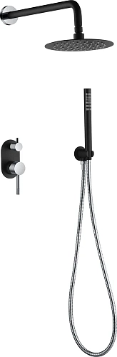 Душевая система Boheme UNO 464-2-BCR черный хром с изливом Душевая система Boheme UNO 464-2-BCR черный хром с изливом