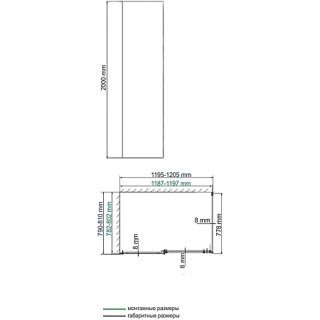 Боковая стенка Wasserkraft Dinkel 58R 58R06-RP80 / Alme 15R 15R06-RP80 58R06-RP80/15R06-RP80
