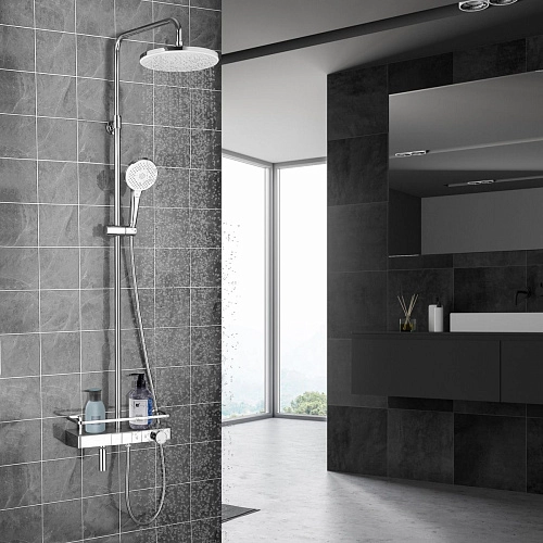 Душевая система Lemark Tropic LM7011C термостатическая с регулируемой высотой штанги, хром Душевая система Lemark Tropic LM7011C термостатическая с регулируемой высотой штанги, хром