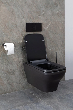 Унитаз подвесной Allen Brau Infinity 4.21011.31 с крышкой, черный матовый