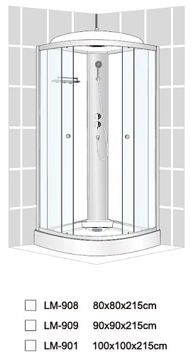 Душевая кабина Dto LM908 (LM908GM) 80x80 см с гидромассажем Душевая кабина Dto LM908 (LM908GM) 80x80 см с гидромассажем
