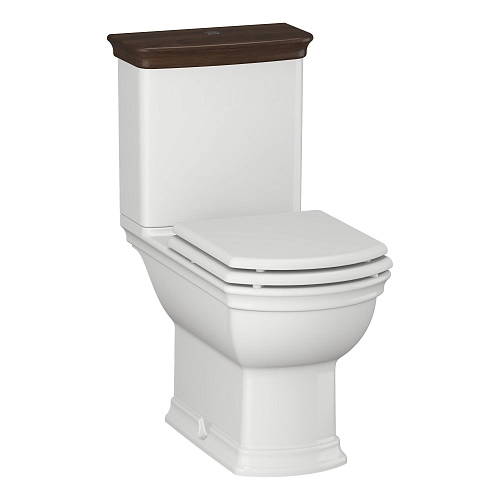 Унитаз напольный Opadiris Риспекто OS239723N белый, ободковый, сиденье дюропласт, крышка бачка антикварный орех Унитаз напольный Opadiris Риспекто OS239723N белый, ободковый, сиденье дюропласт, крышка бачка антикварный орех