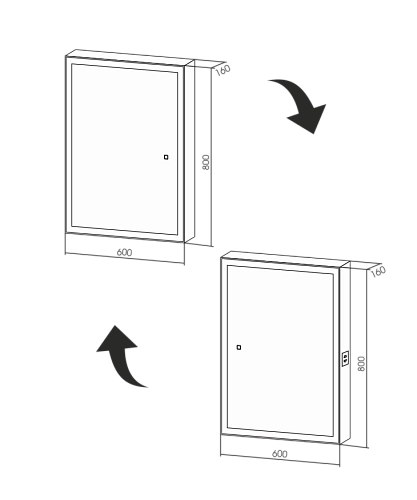Зеркальный шкаф Silver mirrors Киото Flip 60 (LED-00002474) Зеркальный шкаф Silver mirrors Киото Flip 60 (LED-00002474)