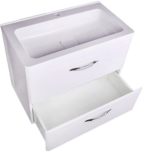 Тумба под раковину Style Line Каре 80 (2 ящ.) Люкс белая, PLUS СС-00002270 Тумба под раковину Style Line Каре 80 (2 ящ.) Люкс белая, PLUS СС-00002270