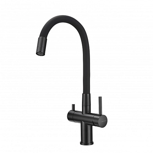 Смеситель для кухни Milacio Ultra 560 (MCU.560.TBB) под фильтр, total black черный шланг Смеситель для кухни Milacio Ultra 560 (MCU.560.TBB) под фильтр, total black черный шланг