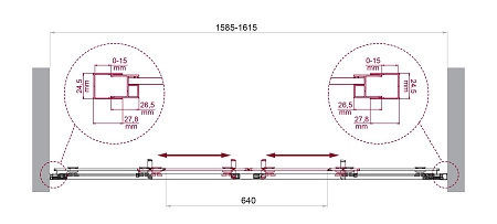 Душевая дверь BelBagno LUCE-BF-2-160-C-Cr