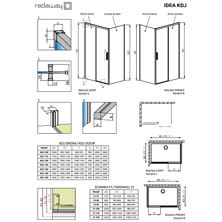 Душевая дверь Radaway Idea 387042-01-01L 120 см L