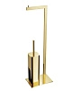 Ершик для унитаза EXCELLENT Riko с бумагодержателем, золото DOEX.1650GL
