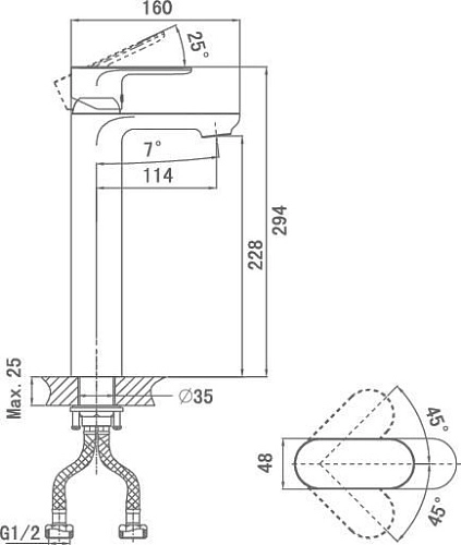 Смеситель для раковины D&K Durer Bayern DA1252001 Смеситель для раковины D&K Durer Bayern DA1252001