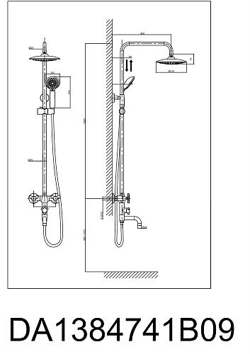 Душевая система D&K Goethe Hessen DA1384701E09 DA1384741E09 Душевая система D&K Goethe Hessen DA1384701E09 DA1384741E09
