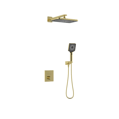Душевая система Kaiser Sano с термостатом, скрытого монтажа шлифованное золото 08477-3 Душевая система Kaiser Sano с термостатом, скрытого монтажа шлифованное золото 08477-3