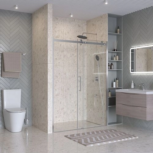 Душевая дверь BelBagno MARINO-2-BF-1-140-C-CR 140 см, профиль хром, стекло прозрачное Душевая дверь BelBagno MARINO-2-BF-1-140-C-CR 140 см, профиль хром, стекло прозрачное