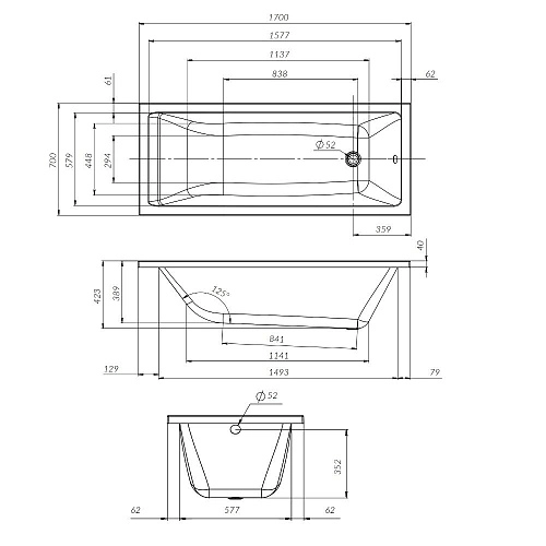 Каркас для ванны AM.PM Gem W93A-170-070W-R 170х70 см Каркас для ванны AM.PM Gem W93A-170-070W-R 170х70 см