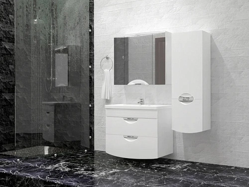 Тумба под раковину Style Line Жасмин 2 (2 ящ.), Комо 80, Люкс белая, PLUS ЛС-000010037 Тумба под раковину Style Line Жасмин 2 (2 ящ.), Комо 80, Люкс белая, PLUS ЛС-000010037