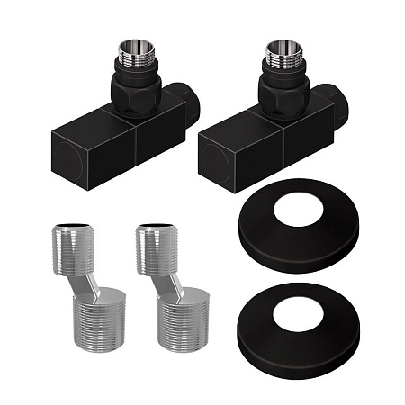 Набор подключения Lemark LM03412SBL с квадратными вентилями, черный Набор подключения Lemark LM03412SBL с квадратными вентилями, черный