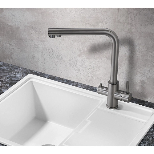 Смеситель для кухни Milacio Ultra ( MCU.553.GM ) вороненая сталь Смеситель для кухни Milacio Ultra ( MCU.553.GM ) вороненая сталь