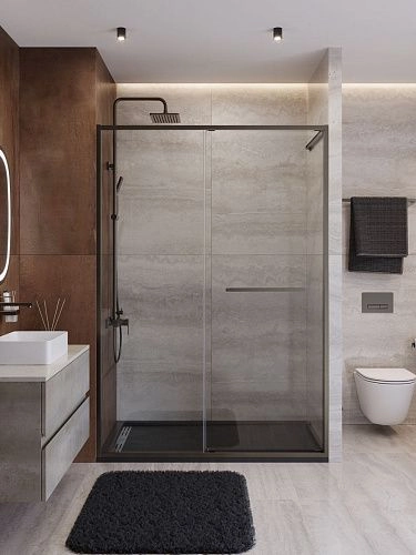 Душевая дверь CEZARES LUX-B-FS-11-140-C-GM 140 см, профиль оружейная сталь, стекло прозрачное Душевая дверь CEZARES LUX-B-FS-11-140-C-GM 140 см, профиль оружейная сталь, стекло прозрачное