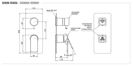 Смеситель для душа Remer Infinity I93KBVO, состаренная латунь