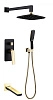 Душевая система Boheme Venturo 384-B-2 скрытого монтажа, черная с золотом