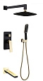 Душевая система Boheme Venturo 384-B-2 скрытого монтажа, черная с золотом Душевая система Boheme Venturo 384-B-2 скрытого монтажа, черная с золотом