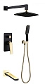Душевая система Boheme Venturo 384-B-2 скрытого монтажа, черная с золотом Душевая система Boheme Venturo 384-B-2 скрытого монтажа, черная с золотом