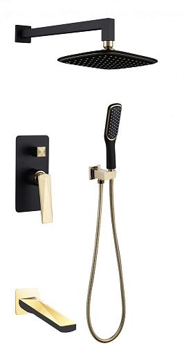 Душевая система Boheme Venturo 384-B-2 скрытого монтажа, черная с золотом Душевая система Boheme Venturo 384-B-2 скрытого монтажа, черная с золотом