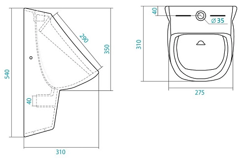 Писсуар Santek Гала с креплением 1WH301774 1.WH30.1.774 Писсуар Santek Гала с креплением 1WH301774 1.WH30.1.774