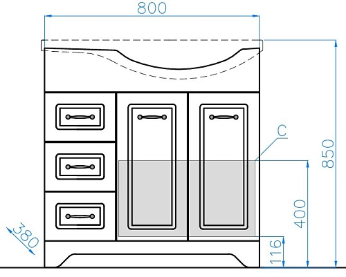 Тумба под раковину Style Line Олеандр-2 82 (3 ящ.) под раковину Коралл 82 левый, Люкс, карпатская ел ЛС-000010028 Тумба под раковину Style Line Олеандр-2 82 (3 ящ.) под раковину Коралл 82 левый, Люкс, карпатская ел ЛС-000010028