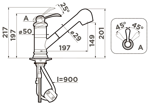 Смеситель для кухни Omoikiri Kakogava-S-AB 4994294 Смеситель для кухни Omoikiri Kakogava-S-AB 4994294