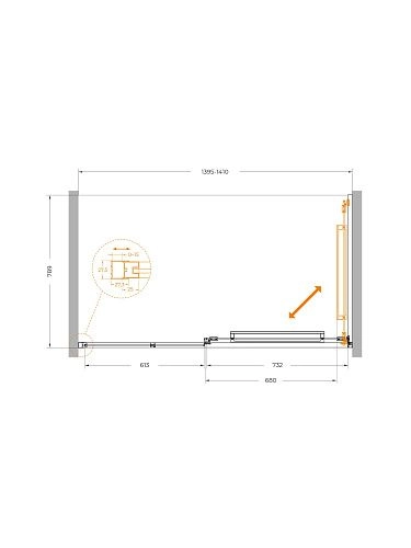Душевая дверь CEZARES LUX-B-FS-11-140-C-GM 140 см, профиль оружейная сталь, стекло прозрачное Душевая дверь CEZARES LUX-B-FS-11-140-C-GM 140 см, профиль оружейная сталь, стекло прозрачное