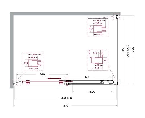 Душевой уголок BelBagno MARINO-2-AH-1-150/80-C-GM 150x80 см, профиль оружейная сталь, стекло прозрачное Душевой уголок BelBagno MARINO-2-AH-1-150/80-C-GM 150x80 см, профиль оружейная сталь, стекло прозрачное