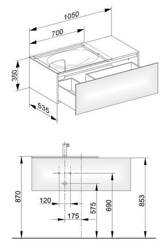 Тумба под раковину Keuco Edition 11 31153WW0000, 1050х350х535 мм Тумба под раковину Keuco Edition 11 31153WW0000, 1050х350х535 мм