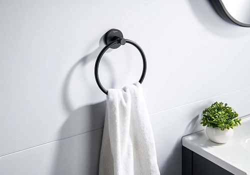 Полотенцедержатель Aquatek ЕВРОПА AQ4112MB черный матовый Полотенцедержатель Aquatek ЕВРОПА AQ4112MB черный матовый