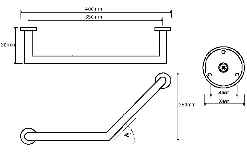 Поручень Bemeta OMEGA 104307621 Поручень Bemeta OMEGA 104307621