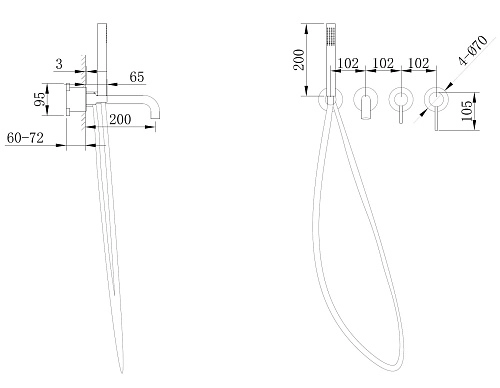 Смеситель для ванны ABBER Wasser Kreis AF8130RG скрытого монтажа, розовое золото Смеситель для ванны ABBER Wasser Kreis AF8130RG скрытого монтажа, розовое золото
