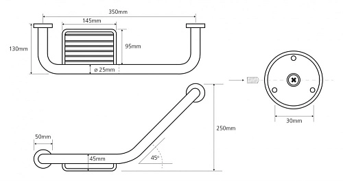 Поручень Bemeta OMEGA 102307032 Поручень Bemeta OMEGA 102307032