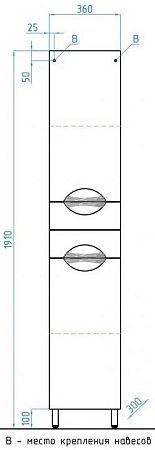 Шкаф-пенал Style Line Жасмин 36 ЛС-00000045 Шкаф-пенал Style Line Жасмин 36 ЛС-00000045