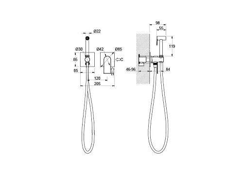 Гигиенический душ Aquatek ЛИРА AQ1420MB Черный матовый, встраиваемый Гигиенический душ Aquatek ЛИРА AQ1420MB Черный матовый, встраиваемый