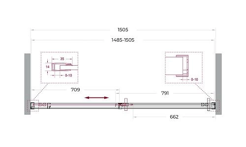 Душевая дверь BelBagno SOFT_CLOSE-1-BF-1-150-C-GM 150 см, профиль оружейная сталь, стекло прозрачное Душевая дверь BelBagno SOFT_CLOSE-1-BF-1-150-C-GM 150 см, профиль оружейная сталь, стекло прозрачное