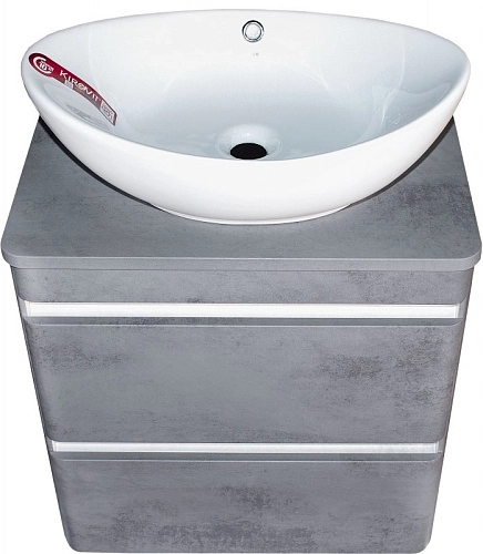 Тумба под раковину Style Line Атлантика 70, Люкс бетон темный, (2 ящ.), со столешницей МДФ, PLUS СС-00002282 Тумба под раковину Style Line Атлантика 70, Люкс бетон темный, (2 ящ.), со столешницей МДФ, PLUS СС-00002282