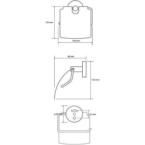 Держатель туалетной бумаги Bemeta Hematit 159112012 Держатель туалетной бумаги Bemeta Hematit 159112012
