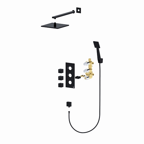 Душевая система Timo Tetra-thermo SX-0179/03SM встраиваемая с термостатом черный Душевая система Timo Tetra-thermo SX-0179/03SM встраиваемая с термостатом черный