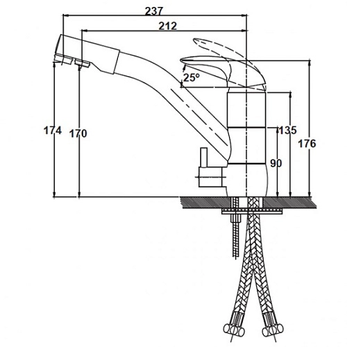 Смеситель для кухни Kaiser Safira 15066-5 Silver Смеситель для кухни Kaiser Safira 15066-5 Silver